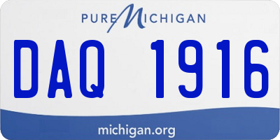 MI license plate DAQ1916