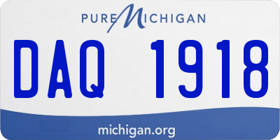 MI license plate DAQ1918