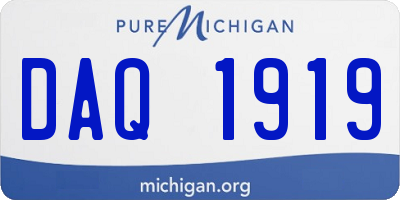 MI license plate DAQ1919