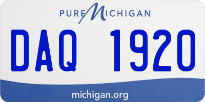 MI license plate DAQ1920