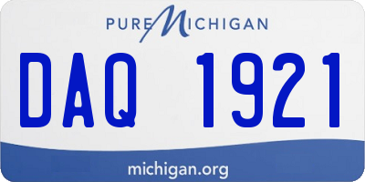MI license plate DAQ1921