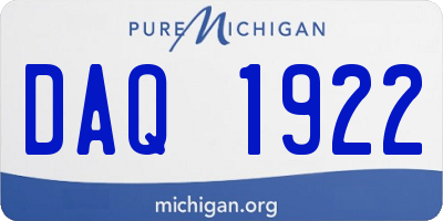 MI license plate DAQ1922