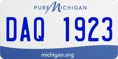 MI license plate DAQ1923