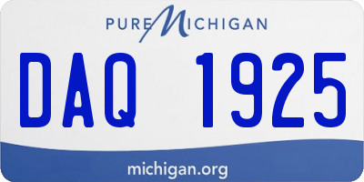 MI license plate DAQ1925