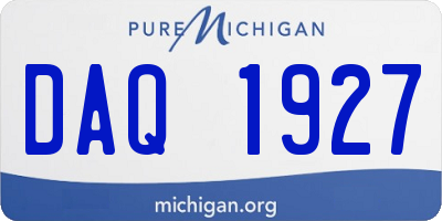 MI license plate DAQ1927