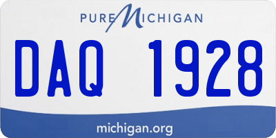 MI license plate DAQ1928