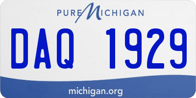 MI license plate DAQ1929