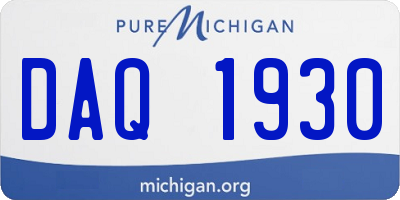 MI license plate DAQ1930