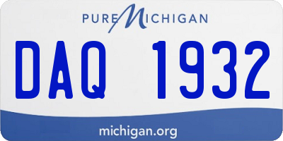 MI license plate DAQ1932