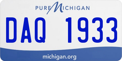 MI license plate DAQ1933