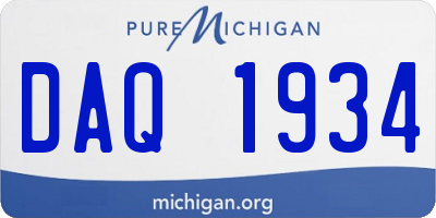 MI license plate DAQ1934