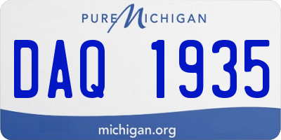 MI license plate DAQ1935