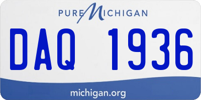 MI license plate DAQ1936