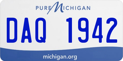 MI license plate DAQ1942