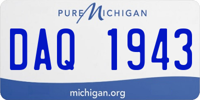 MI license plate DAQ1943