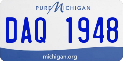 MI license plate DAQ1948