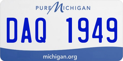 MI license plate DAQ1949