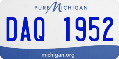MI license plate DAQ1952