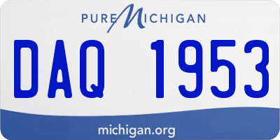 MI license plate DAQ1953