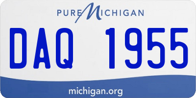 MI license plate DAQ1955