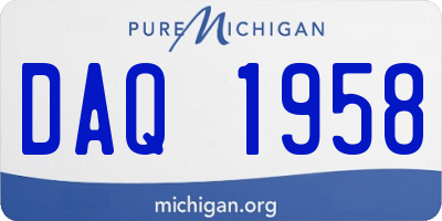 MI license plate DAQ1958