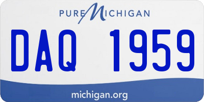 MI license plate DAQ1959