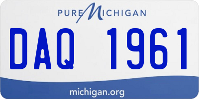 MI license plate DAQ1961