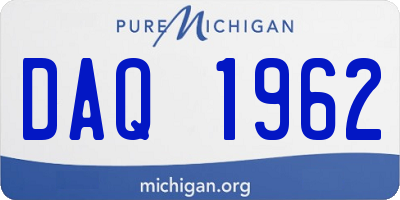 MI license plate DAQ1962