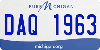 MI license plate DAQ1963