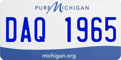 MI license plate DAQ1965