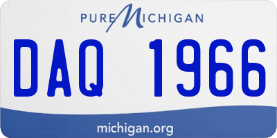 MI license plate DAQ1966