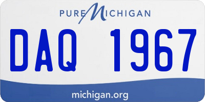 MI license plate DAQ1967