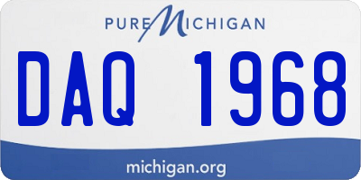 MI license plate DAQ1968