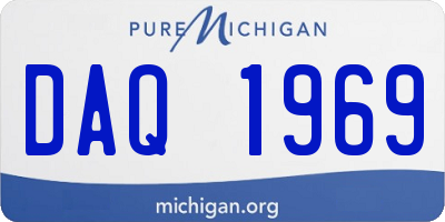 MI license plate DAQ1969