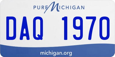 MI license plate DAQ1970