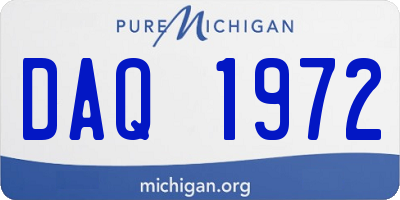 MI license plate DAQ1972