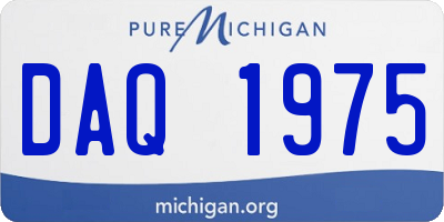MI license plate DAQ1975