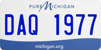 MI license plate DAQ1977
