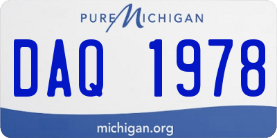 MI license plate DAQ1978