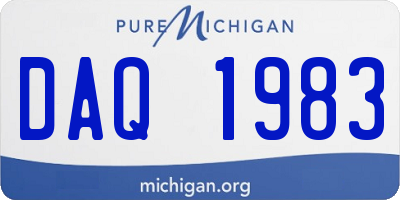 MI license plate DAQ1983