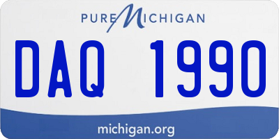 MI license plate DAQ1990