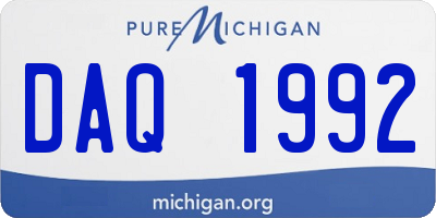 MI license plate DAQ1992