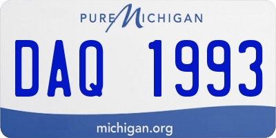 MI license plate DAQ1993