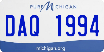 MI license plate DAQ1994