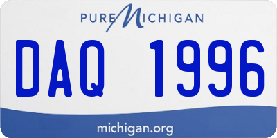 MI license plate DAQ1996