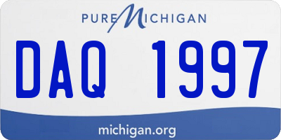 MI license plate DAQ1997