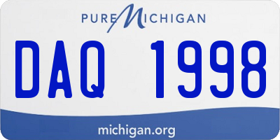 MI license plate DAQ1998