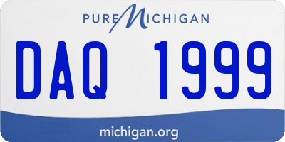 MI license plate DAQ1999