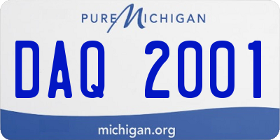 MI license plate DAQ2001