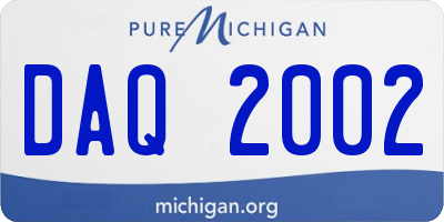 MI license plate DAQ2002